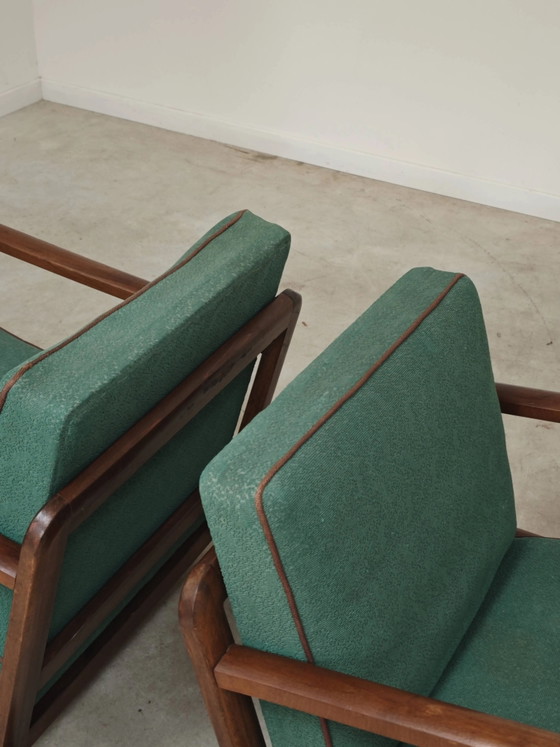 Pair of Art Deco green armchairs by Jindrich Halabala, Prague 1930 – Wood (photo 11 of 24)