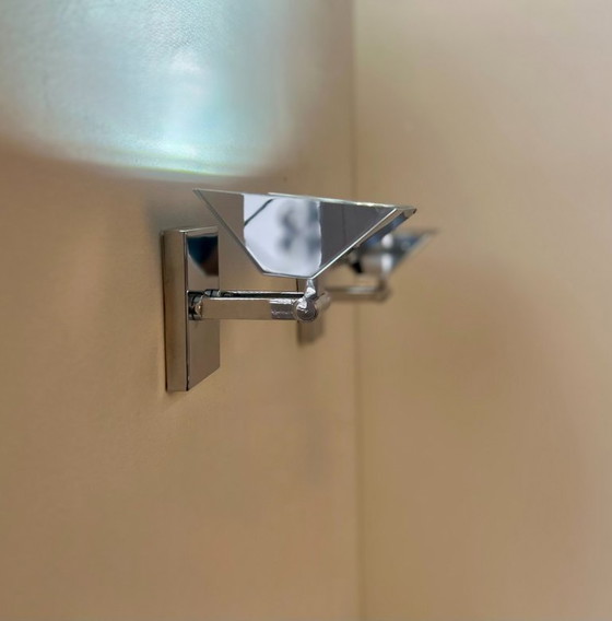 Image 1 of Coppia di applique vintage regolabili, metallo cromato, Francia 1970