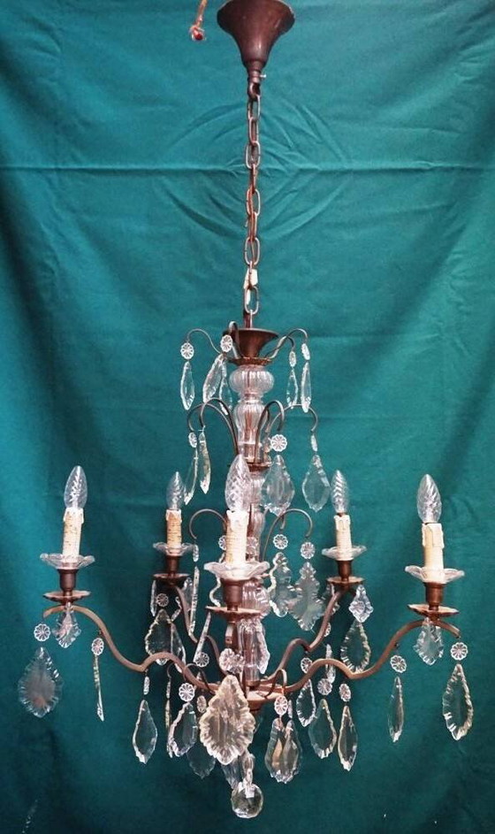 Lustre en cristal de bronze. – Crystal (photo 5 of 6)