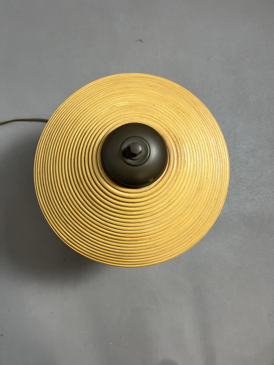 Image 1 of 2 lampade vintage in rame e rattan, Italia