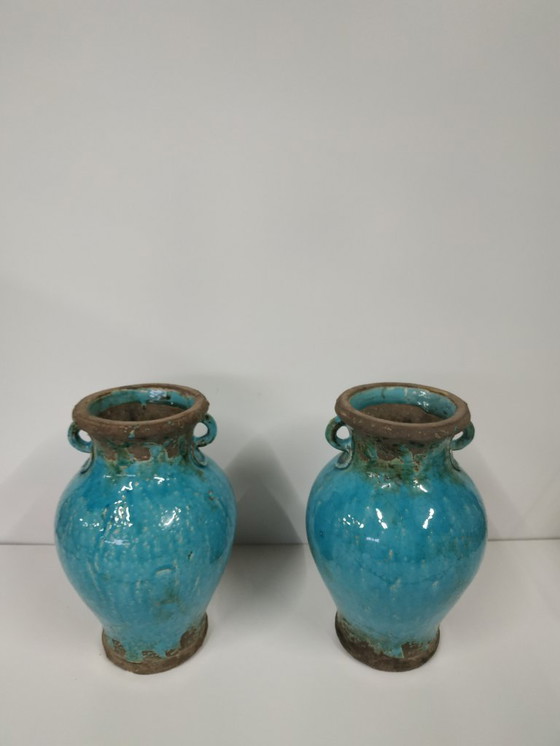 Image 1 of Set van 2 retro Spaanse stijl (sier) kruiken siervazen