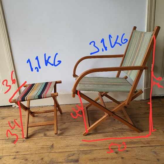 Image 1 of Chaises de plage vintage, Chaises longues