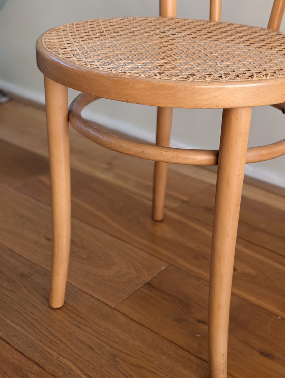 Image 1 of Set van 2 Thonet No 18 rotan caféstoelen, ZPM Radomsko