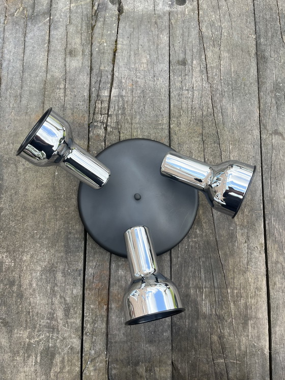 Image 1 of Vintage Brilliant Leuchten space age chrome ceiling spotlights