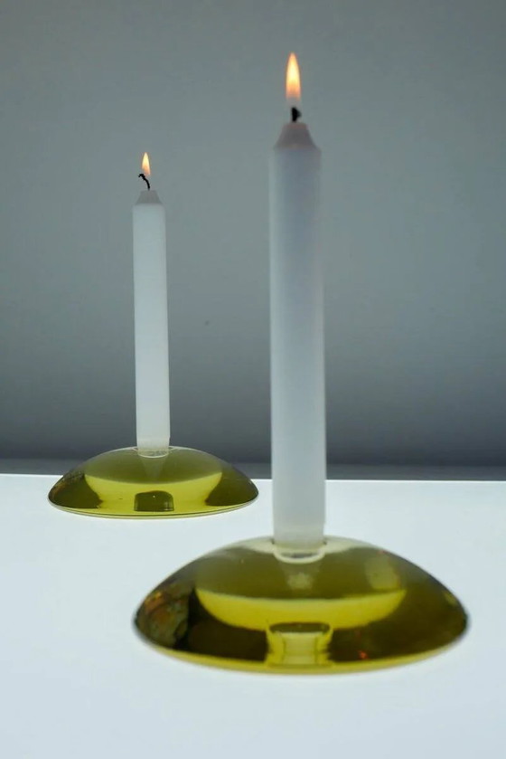 Image 1 of Bougeoirs en verre par Anne Nilsson pour Kosta, années 2000, set de 2
