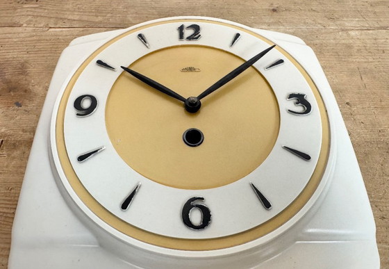 Image 1 of Vintage Beige Bakelite Wall Clock from Prim, 1950s