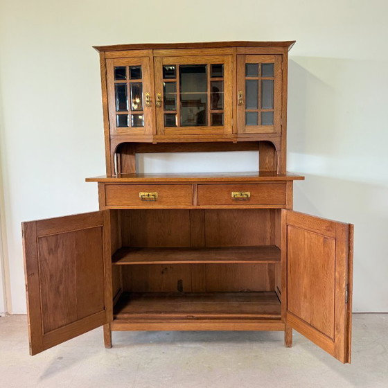 Antieke Art Deco Buffetkast Eiken Amsterdamse School Jaren 30 – Buffetkasten, Wood, Vintage (photo 4 of 11)