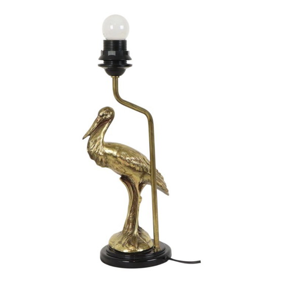 Vintage Gouden Ooievaar Lamp Hollywood Regency 40cm – Tafellampen, Plastic, Brass (photo 6 of 11)