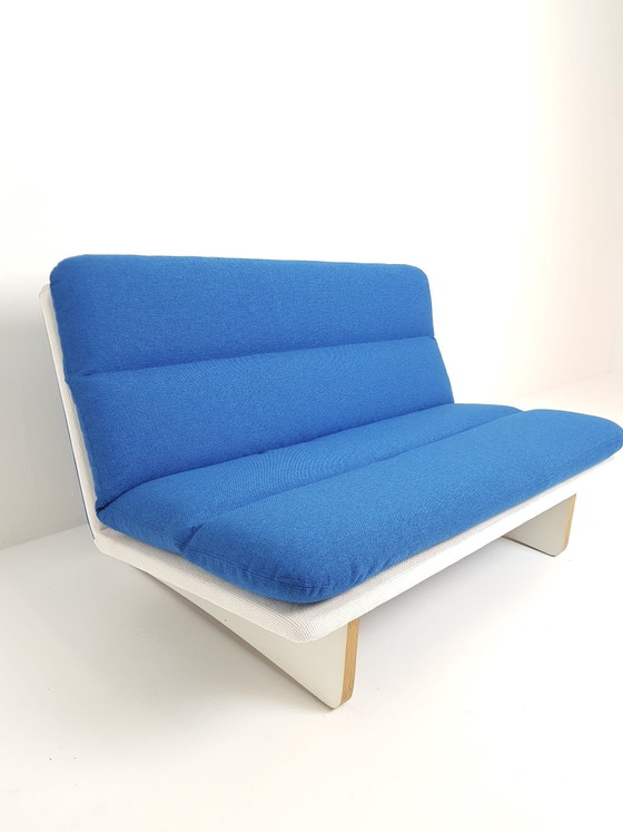 Vintage Artifort Kho Liang Le Bank C671 Bankje Twee Zits – 2 zitsbanken, Polyester, Wood (photo 3 of 15)