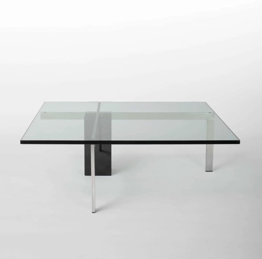 KW1 glass, metal and granite coffee table by Hank Kwint for Metaform 1980s