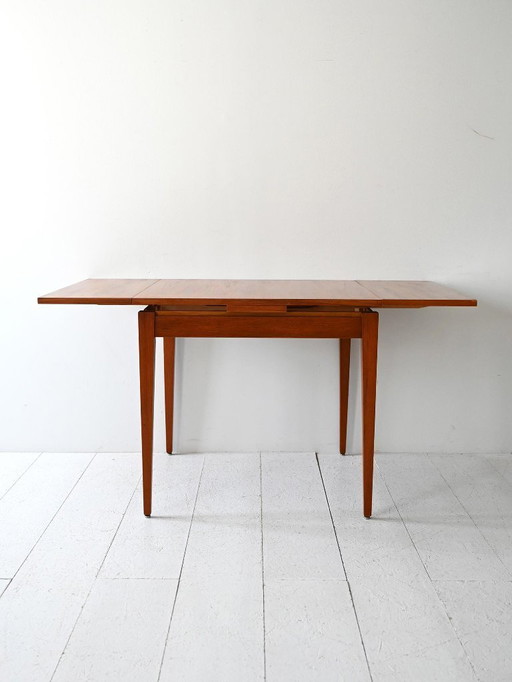1960s Vintage Scandinavian Square Dining Table Teak