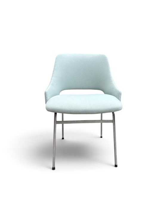 FM32 by Cees Braakman for Pastoe – Dining chairs, Chrome, Textile (photo 3 of 5)