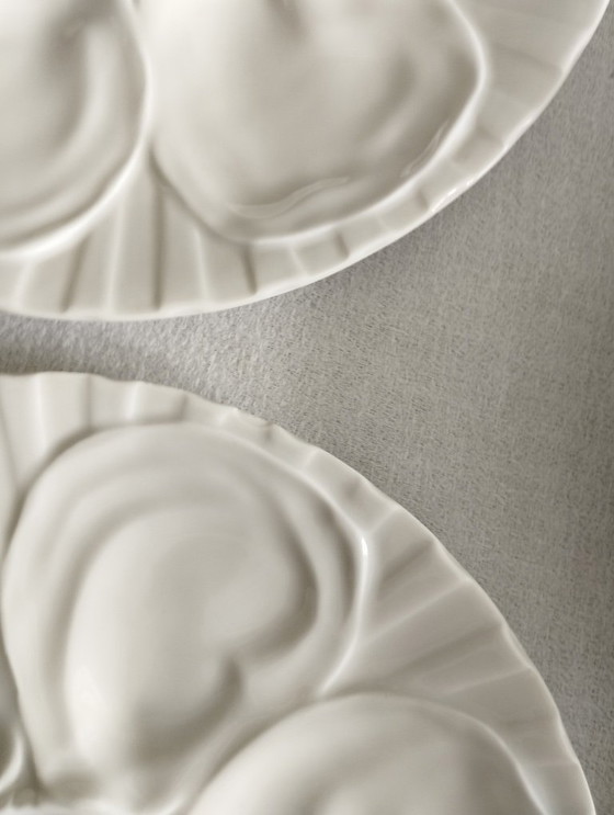 Image 1 of Lot de 6 assiettes à huitres en porcelaine de Pillivuyt