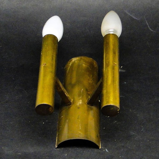 Zweiarmige Wandleuchte aus Metall, 1970er Jahre – Wandleuchten, Brass (photo 4 of 7)
