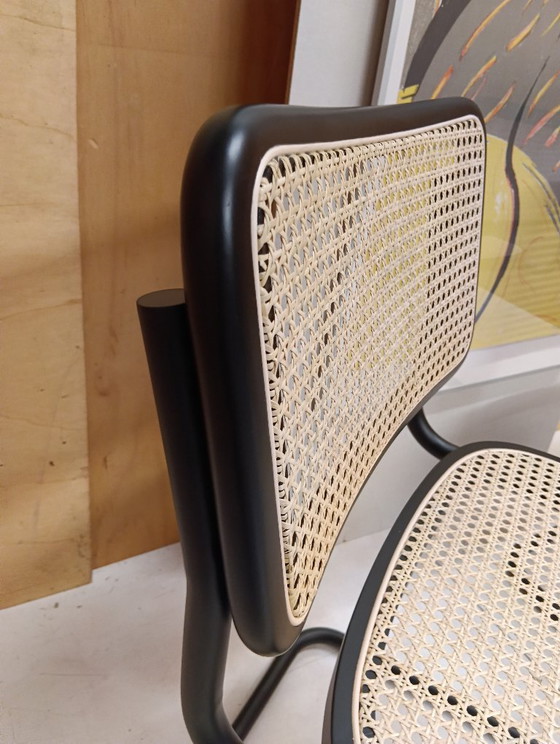 Image 1 of ALIVARMVSEVM 104. SET of 2 CESCA B32 Chairs (NEW) in Black Frame Limited Edition 