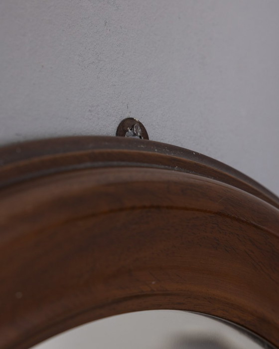 Image 1 of Runder Wandspiegel aus Holz im italienischen Design der 1960er Jahre