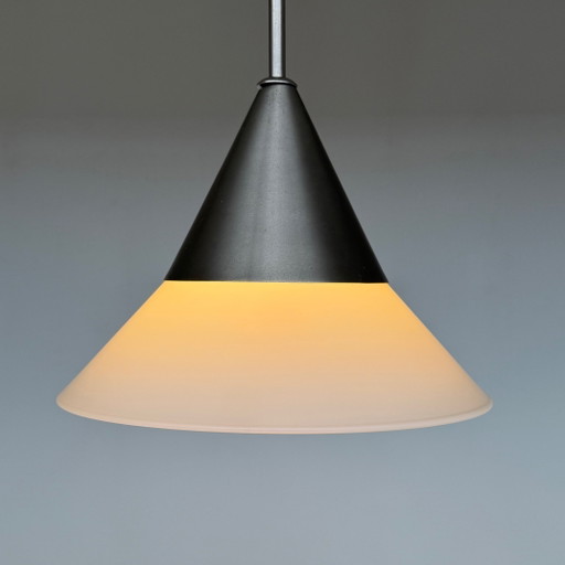 Lampada a sospensione con paralume in vetro conico Ø24cm
