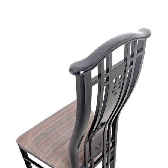 Image 1 of Conjunto original de 3 sillas Giorgetti Umberto Asnago, negras, Italia