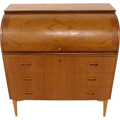 Secretaire vintage scandinavo in teak, Svezia 1950