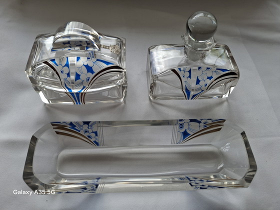 Image 1 of Art Déco Frisiertisch-Set 3-tlg. • Böhmen / Karl Palda Stil • ca. 1930
