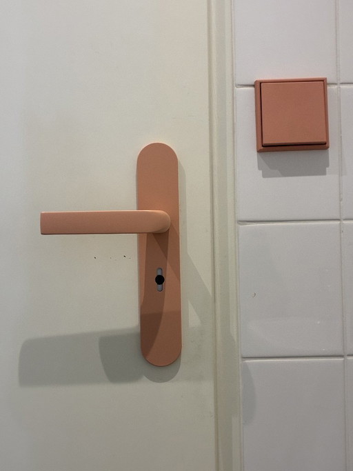FSB Le Corbusier Deurklinkenset, poeder roze LC 32111