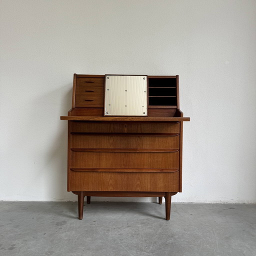 Vintage Danish secretaire with mirror