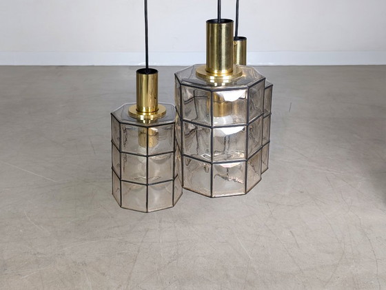 Image 1 of Glashütte Limburg Deckenleuchte Brutalistisch Lampe Glas Strahler