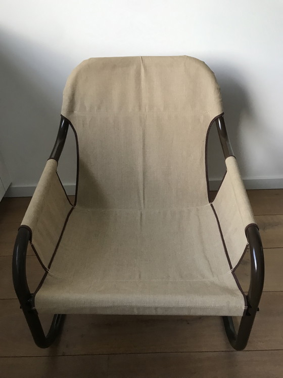 Image 1 of Mid - Century Bauhaus tubular canvas armchair by Tomas Jelinek by IKEA 1980s