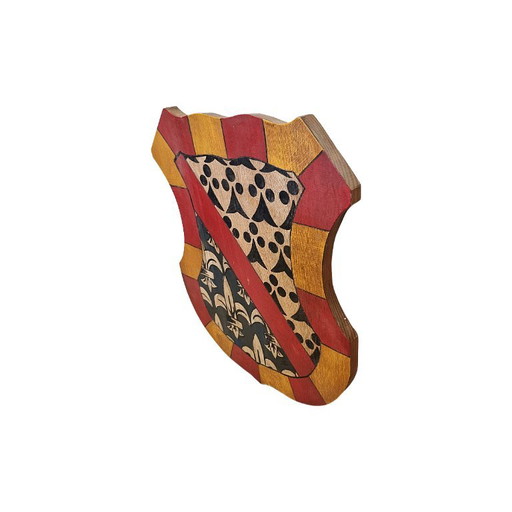 Beschilderde houten heraldisch schild, 2e helft 20e eeuw – wanddecoratie, Wood (photo 2 of 5)