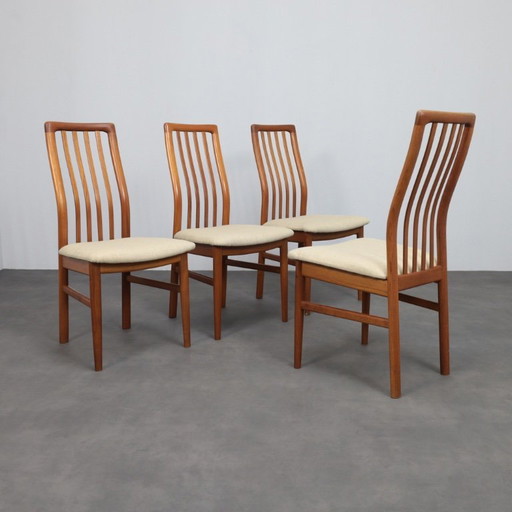 Ensemble de 4 chaises de salle à manger par Kai Kristiansen pour Schou Andersens, Danemark, 1970