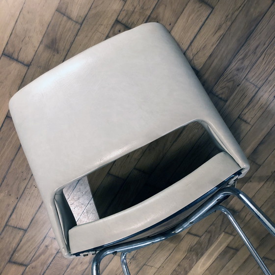 Image 1 of Poltrona vintage • Cromata • Similpelle beige • 1970