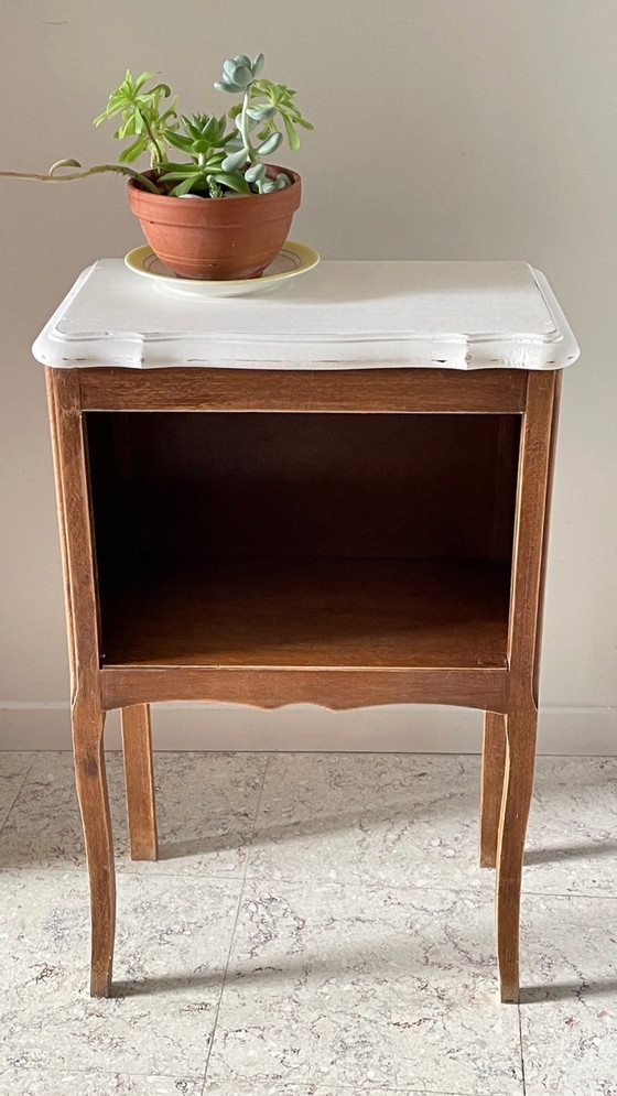 Image 1 of Comodino vintage bianco e legno