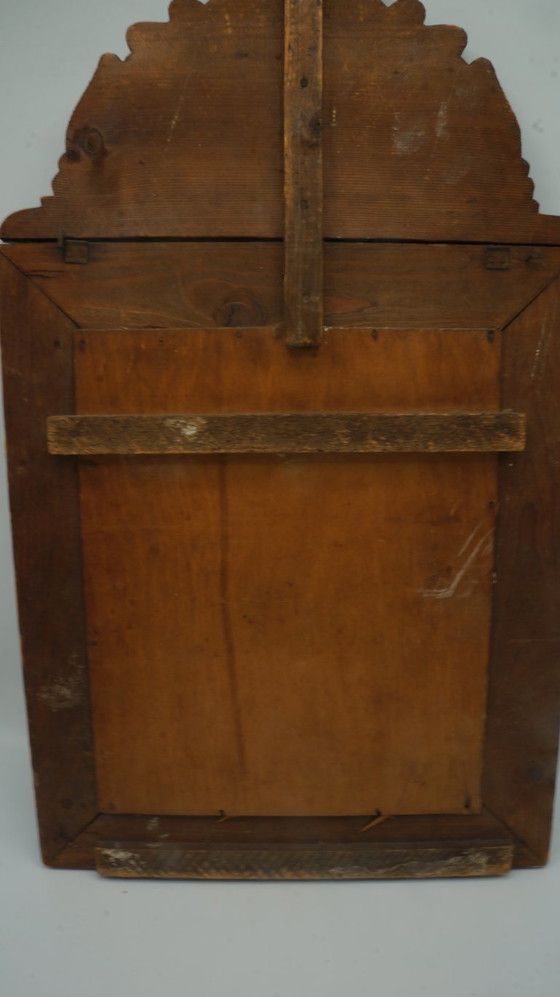 Image 1 of Niederländischer antiker, verzierter Messing-Galeriespiegel, Bürsten, Wandglas, Kupferschrank
