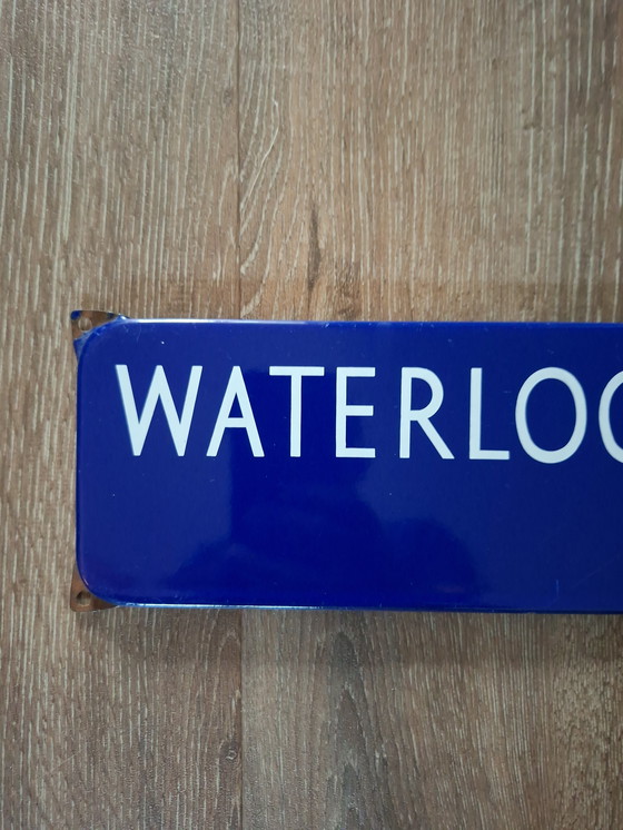 Image 1 of Amsterdam Waterlooplein-Centrum. Enamel street sign 1960s.
