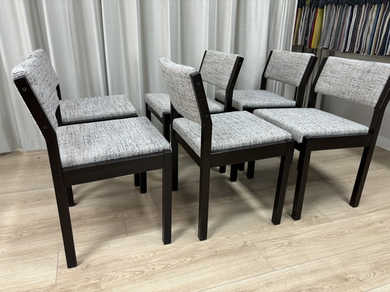 Image 1 of Set of 6 Pastoe dining chairs – reupholstered in De Ploeg