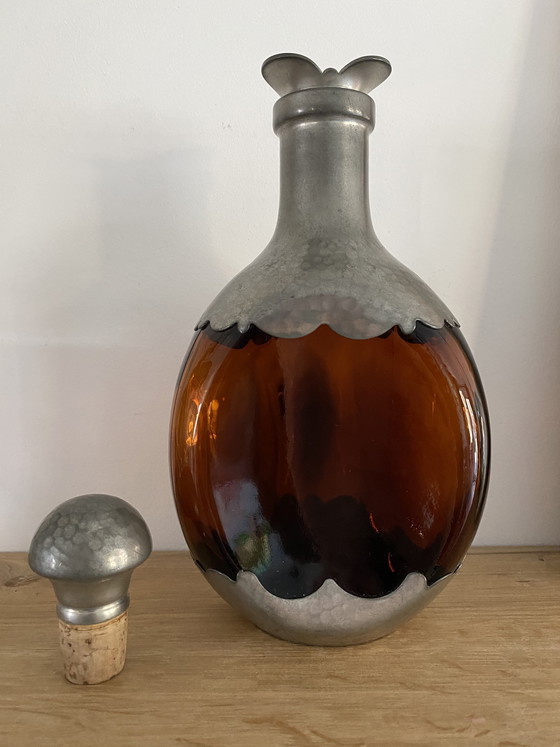 Image 1 of Vintage Pewter Daalderop Bottle from Royal Holland