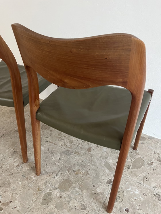 Image 1 of Sedie da pranzo danesi Mid-Century - Coppia Niels Otto Møller, modello 71, per J.L. Møllers Møbelfabrik