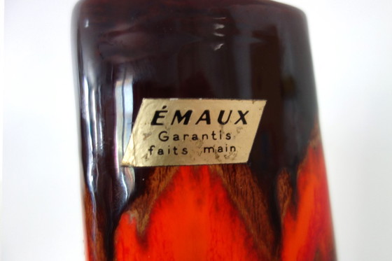 Image 1 of Grande vaso vintage in lava e smalto Fat, H40cm