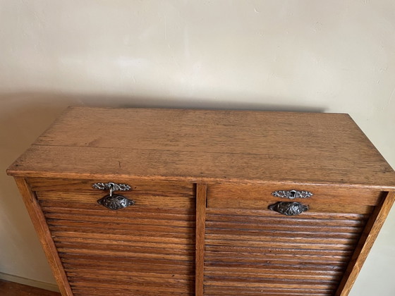 Image 1 of Armario con persianas enrollables, archivador, archivador, mueble de música, roble francés