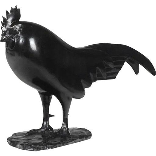 Vintage bronze “Sleeping Rooster” sculpture by François Pompon for Fonderie Valsuani, 2006