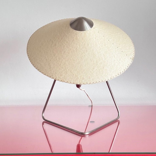 Table lamp 'Chinese' with new papyrus shadow by Helena Frantova, 1950s, Czechoslovakia
