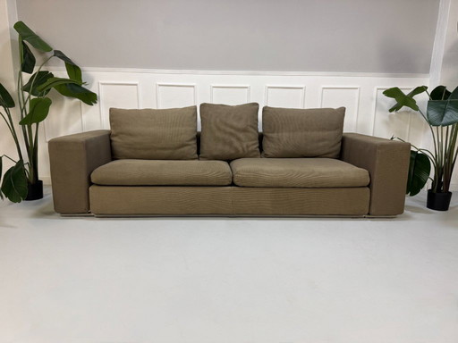 Flexform Groundpiece Designer Sofa Stof Bruin Taupe Couch Sofa