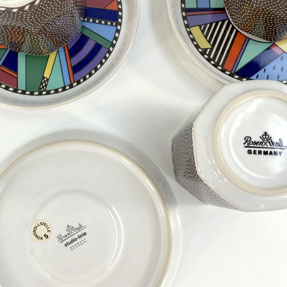 Image 1 of Set di 6 tazze da caffè e piattini di Barbara Brenner per Rosenthal, anni '90