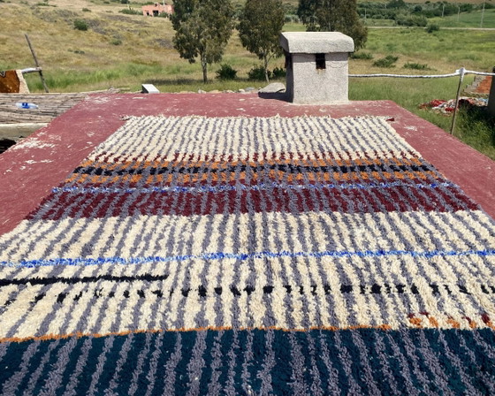 Vintage Moroccan Berber rug with multicoloured stripes – 332 x 244 cm – Rugs & carpets, Wool, Cotton (photo 14 of 19)