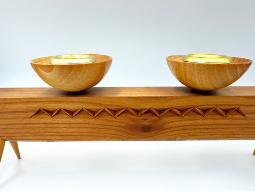 East Germany GDR wooden candlestick