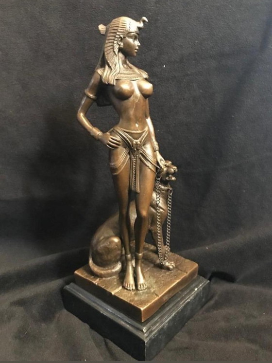Image 1 of Bella statua in bronzo puro di Cleopatra 27 cm