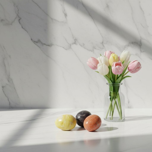 Ensemble de trois œufs anciens en marbre