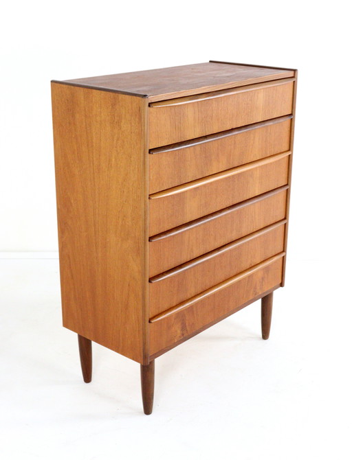 Danish Tall Chest of Drawers 'Knaplund' Vintage