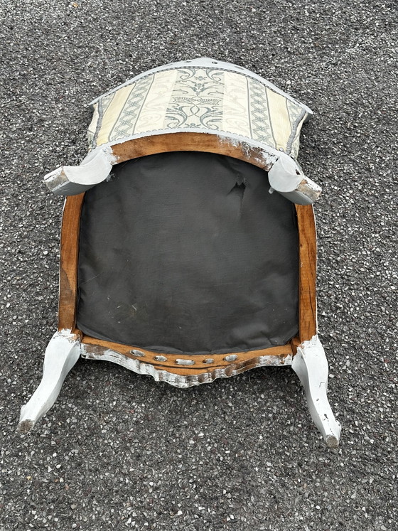 Sessel im Louis XV-Stil mit passendem Fußhocker – 20. Jahrhundert – Style Louis XV, Wood, Textile (photo 12 of 15)