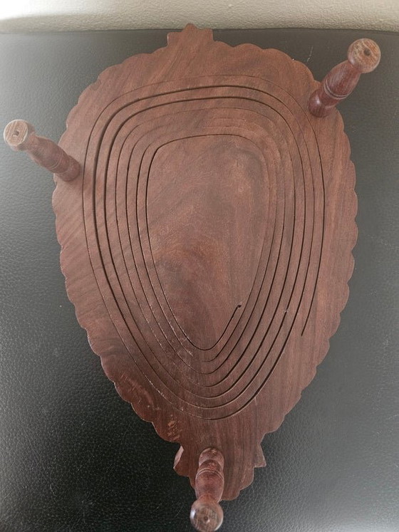 Image 1 of Vintage hand-carved wooden fruit bowl